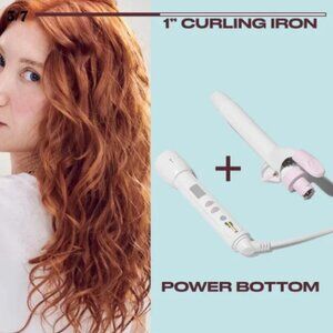 NWT Mane 1” curling iron wand and the power bottom base